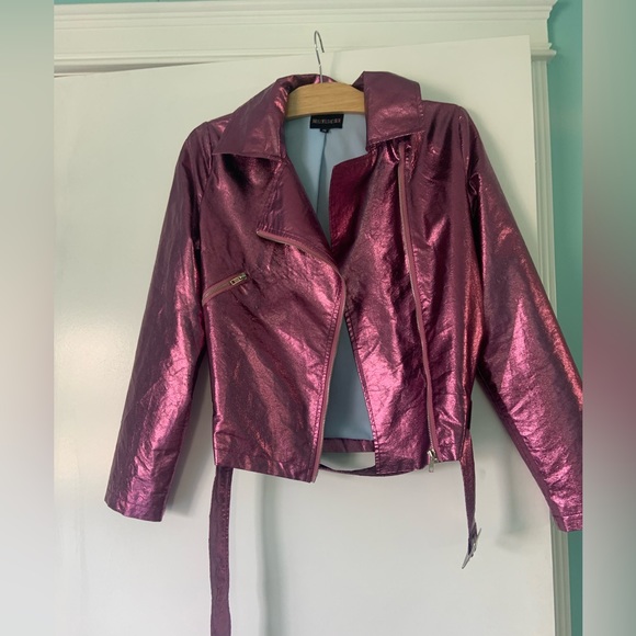 Hayley Elsaesser pink shiny jacket. Unique find! Size xs - Picture 1 of 5